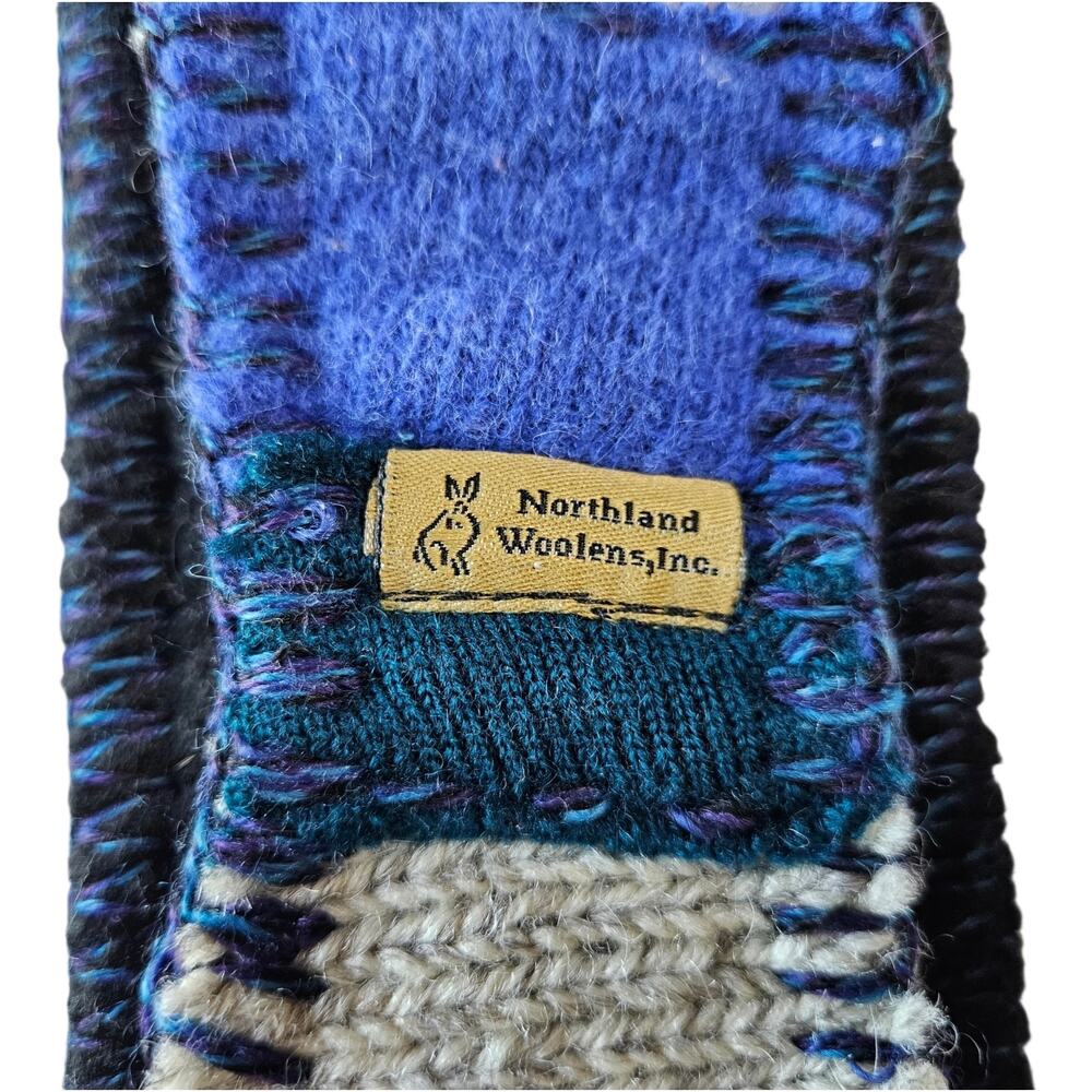 NORTHLAND WOOLEN INC Women's Boho Patchwork Headband Wool with Fleece Lining - Picture 3 of 6